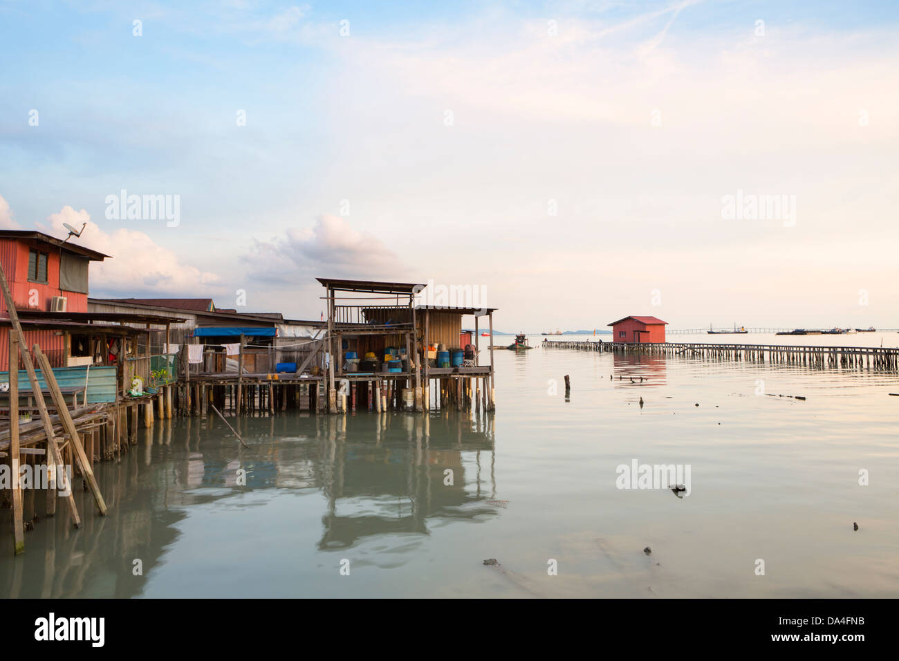 Saldare il Clan Quay Piers, Georgetown, Penang, Malaysia Foto Stock