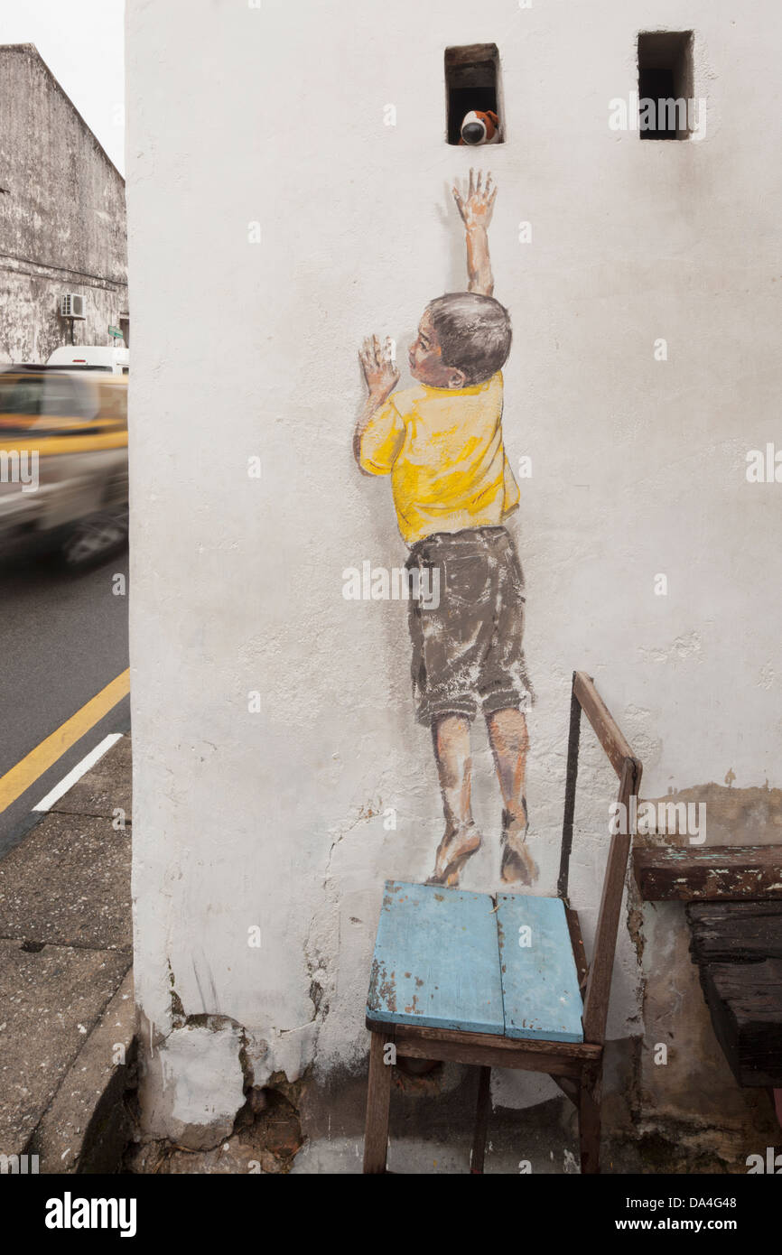 Street Art, Georgetown, Penang, Malaysia Foto Stock