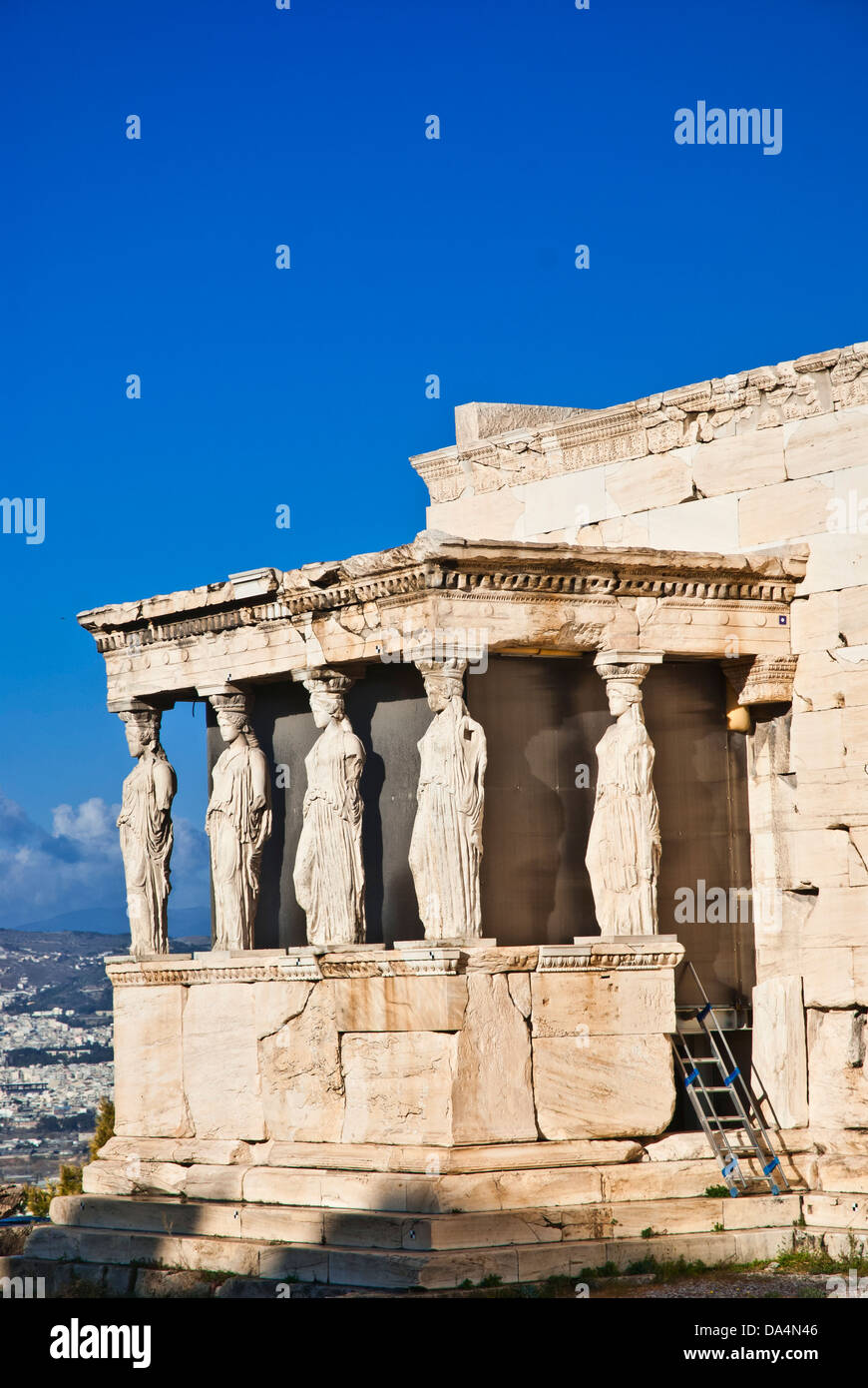 Cariatidi Erechteion Acropoli Atene Grecia Foto Stock