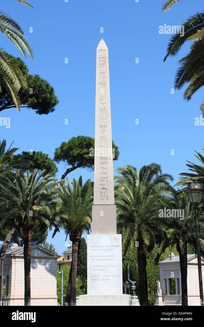 Obelisco Egiziano di Villa Torlonia, Roma (Italia) Foto Stock