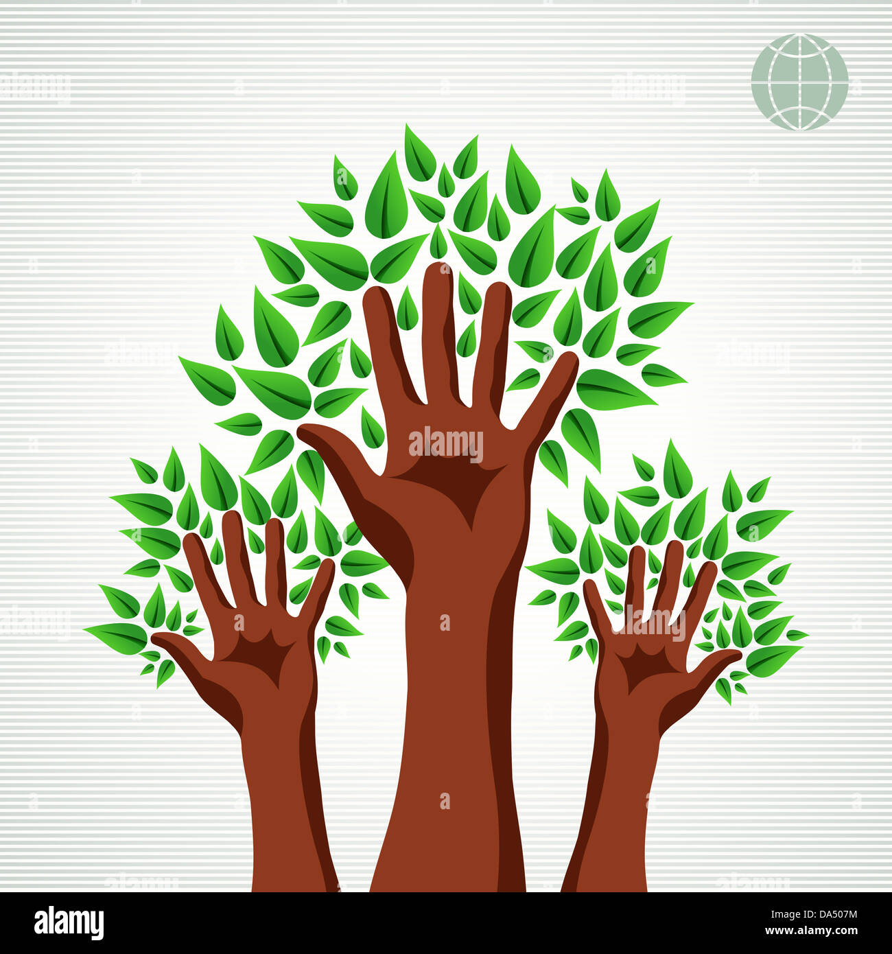 Mani ecologia aria concept design. File vettoriale stratificata per una facile manipolazione e colorazione personalizzata. Foto Stock