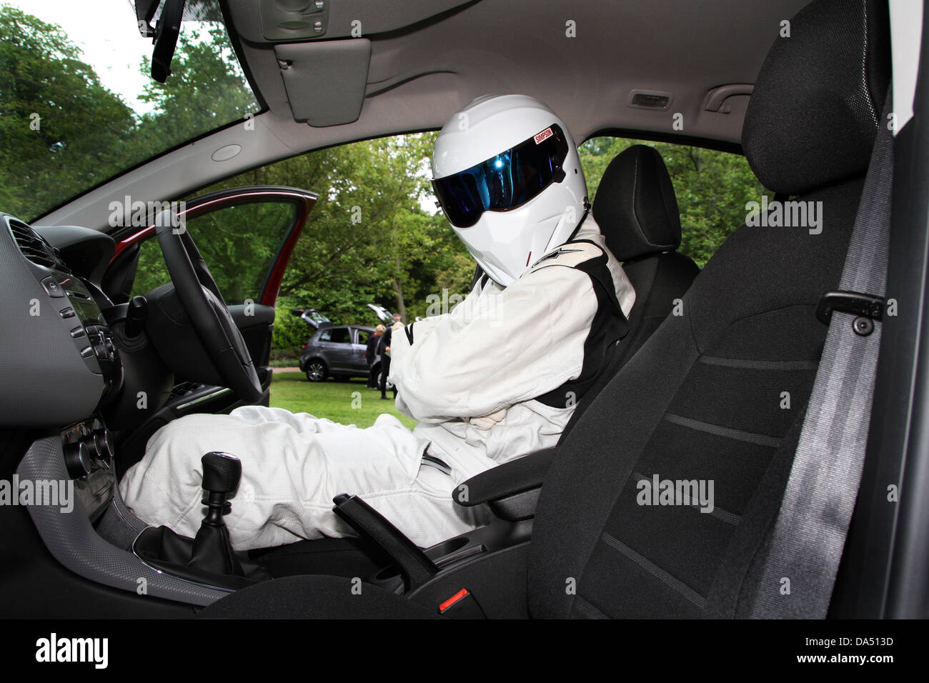 The Stig in un'auto. Foto Stock