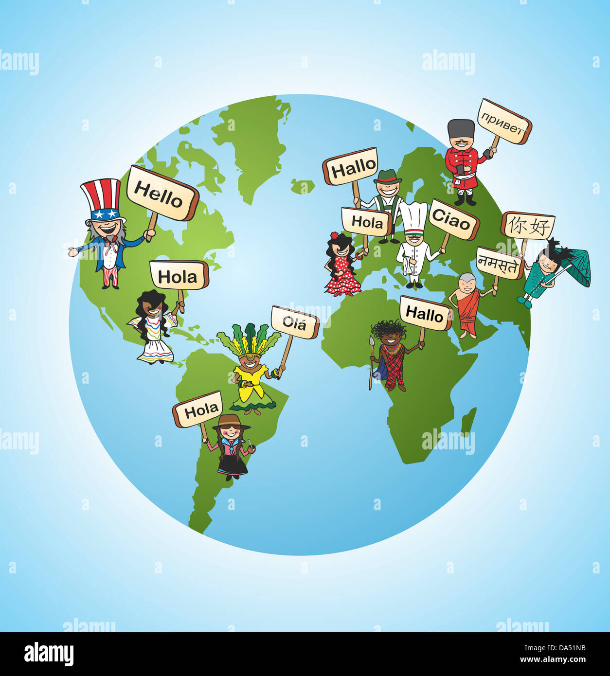 La diversità del mondo online di traduzione lingua concetto dello sfondo. Illustrazione Vettoriale stratificata per operazioni di editing semplici. Foto Stock