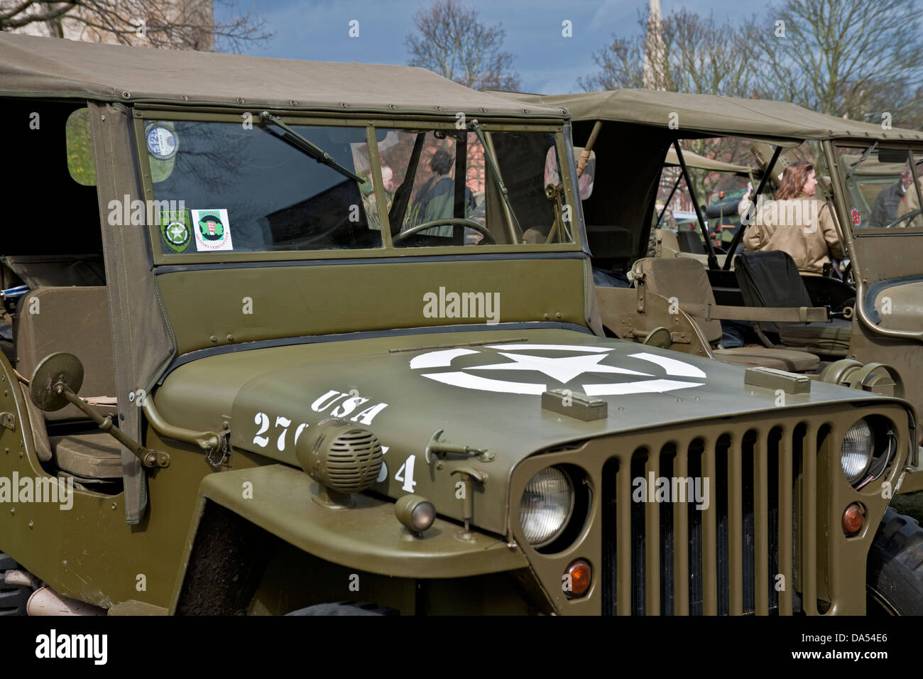 Old vintage Military Vehicles Rally York North Yorkshire Inghilterra UK Regno Unito GB Gran Bretagna Foto Stock
