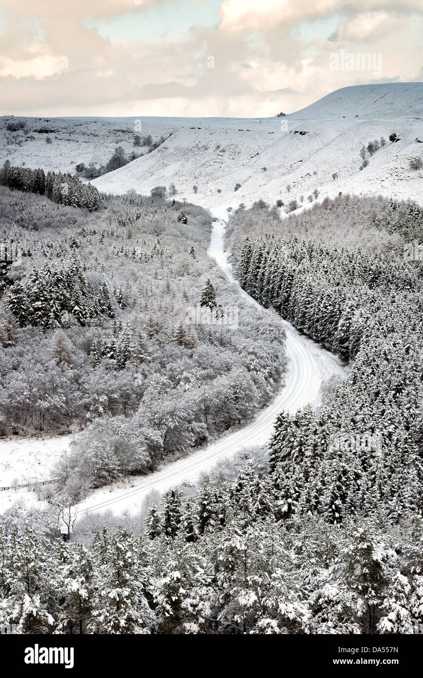 Un inverno vista guardando verso nord Newtondale da Skelton tower Foto Stock