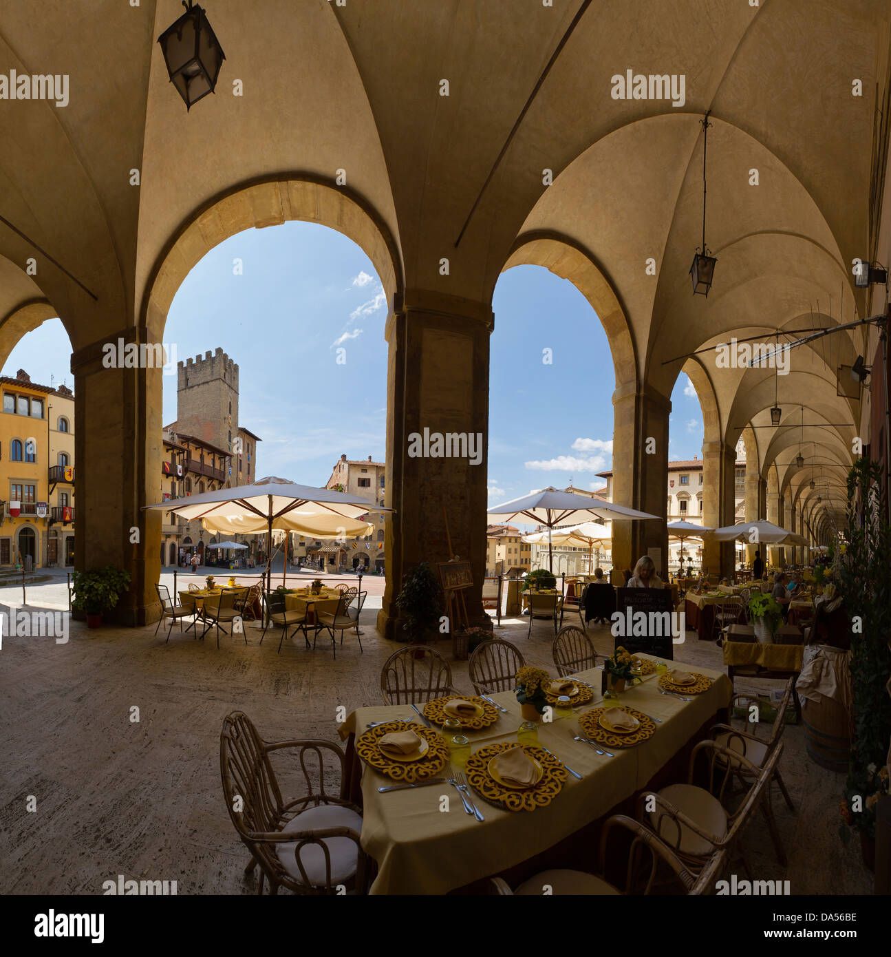 Arezzo, Italia, Europa, Toscana, Toscana, Piazza, loggia, Loggia del Vasari, turismo Foto Stock