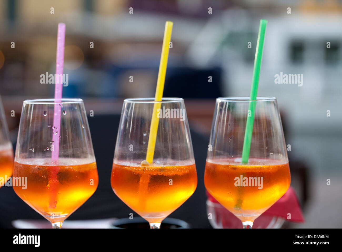 3 bicchieri di italiano Spritzer Foto Stock