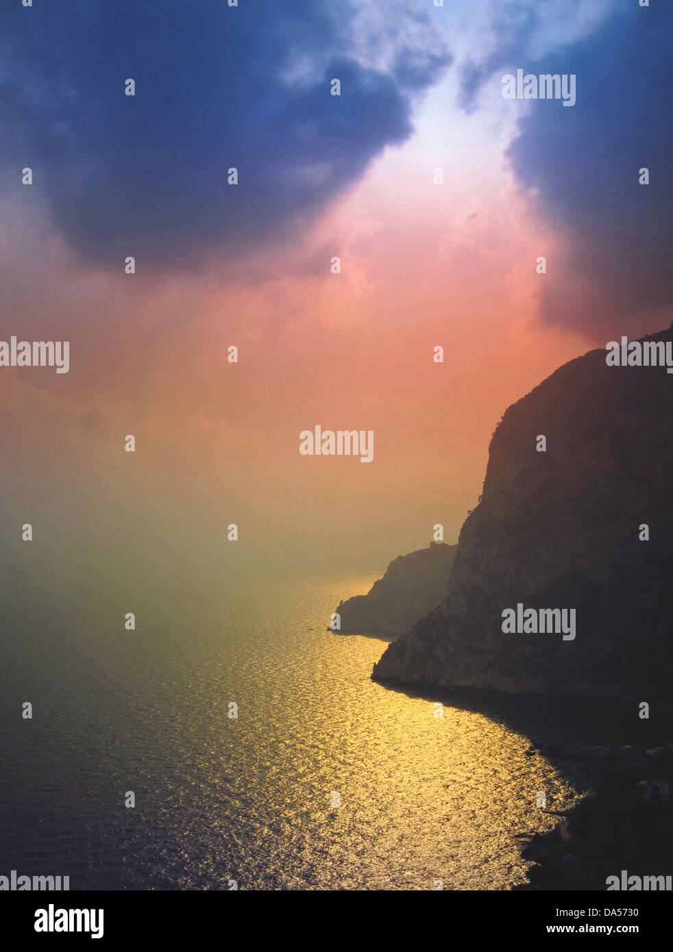 L'Italia, Capri, costa, tramonto, luce, umore Foto Stock