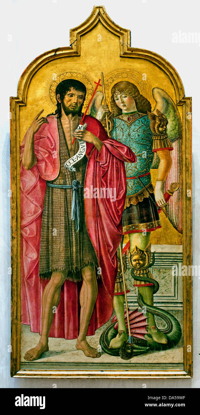 San Giovanni Battista e San Michele in 1470 Benvenuto di Giovanni 1436-1518 Italia Italiano Foto Stock
