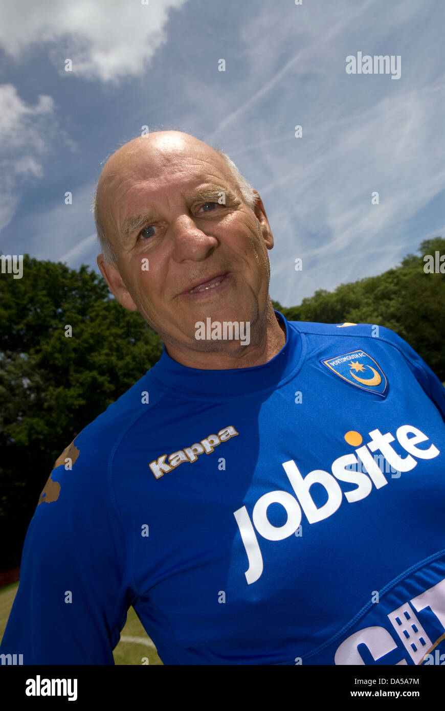 Ex calciatore di Portsmouth (Pompey) Joe Laidlaw (12 luglio 1950 - 18 novembre 2021) ad un incontro espositivo, Fernhurst, Haslemere, Surrey, Regno Unito. Foto Stock