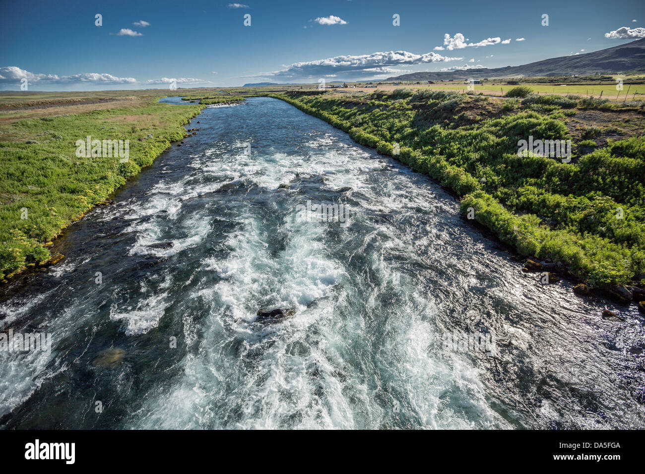 Acqua fresca, Tungufljot river, a sud dell'Islanda Foto Stock