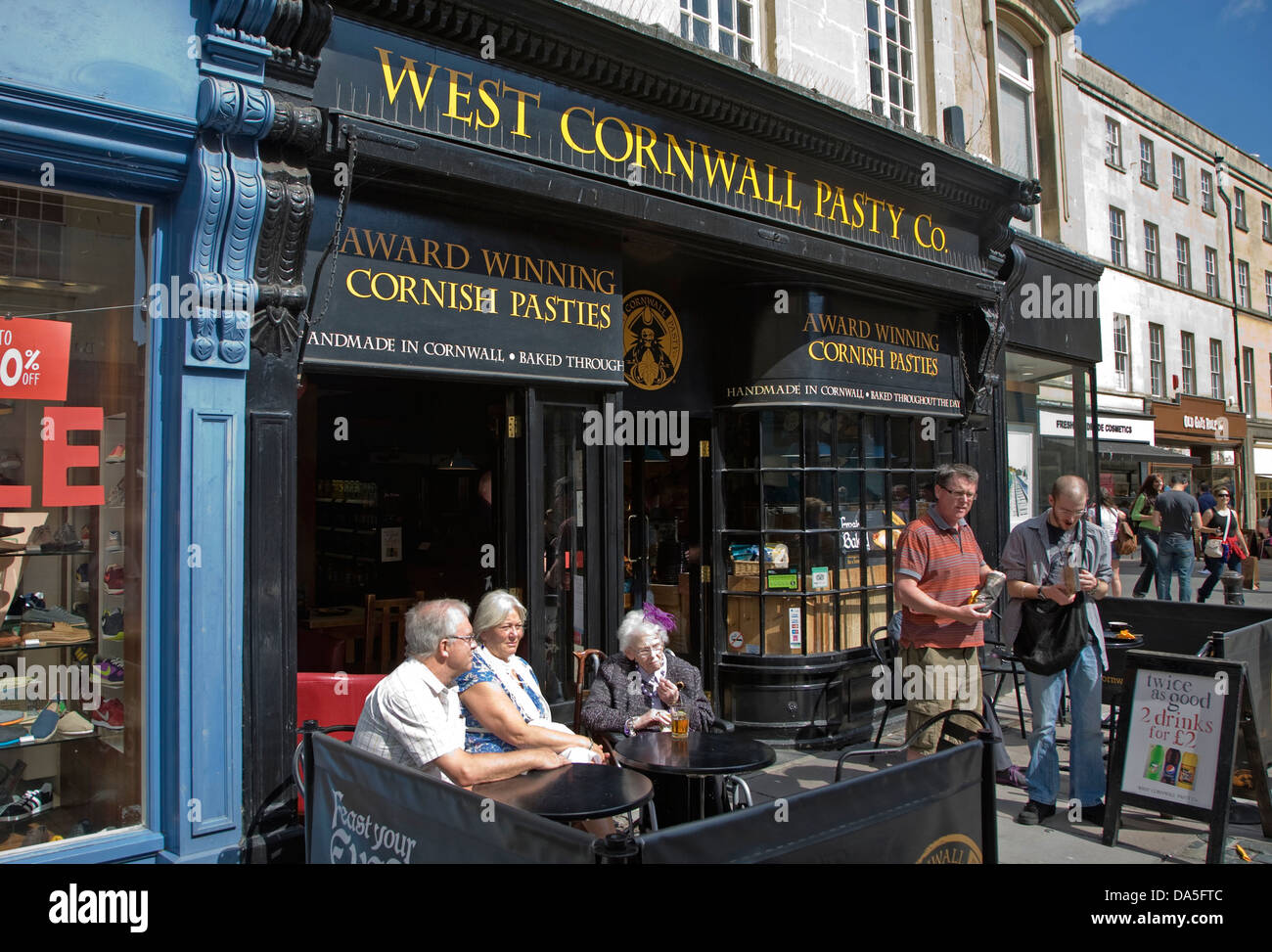 West Cornwall Pasty Company shop, Burton Street, Bath, Somerset, Inghilterra Foto Stock
