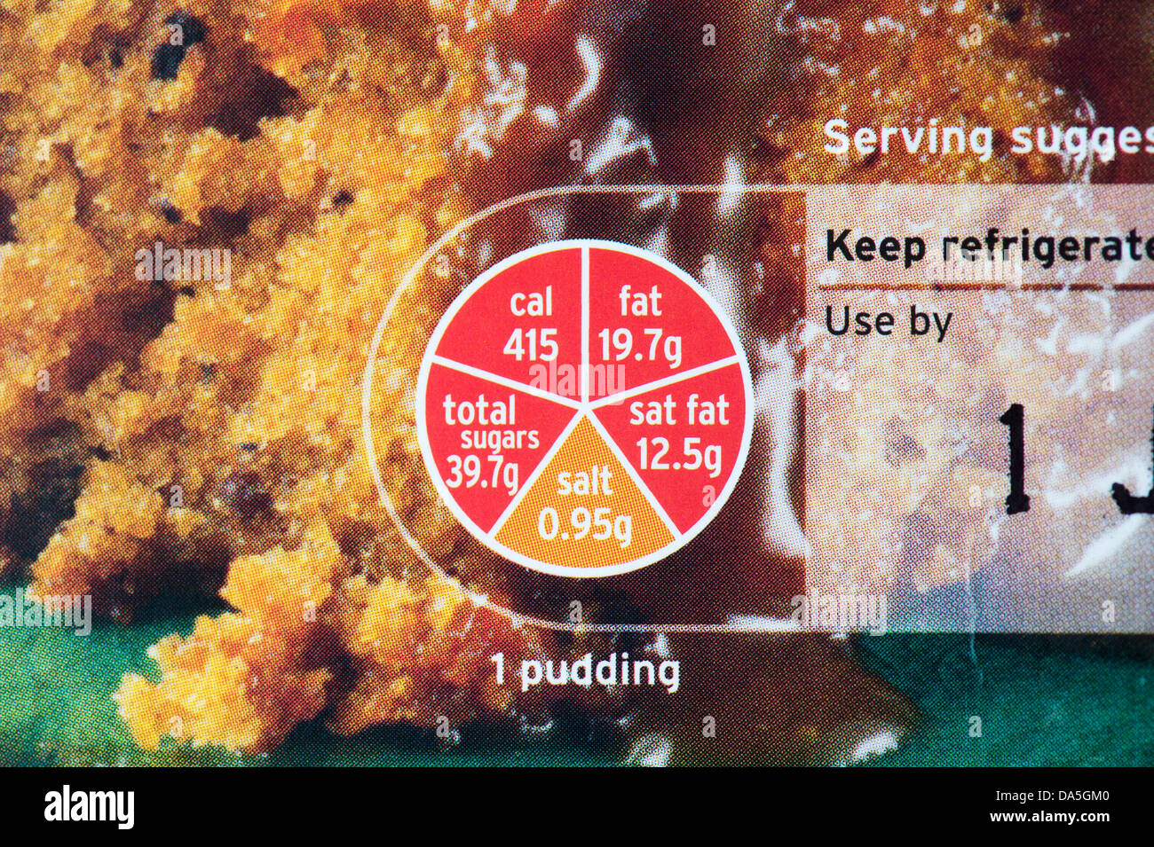 Sainsburys semaforo etichettatura il confezionamento alimentare Foto Stock