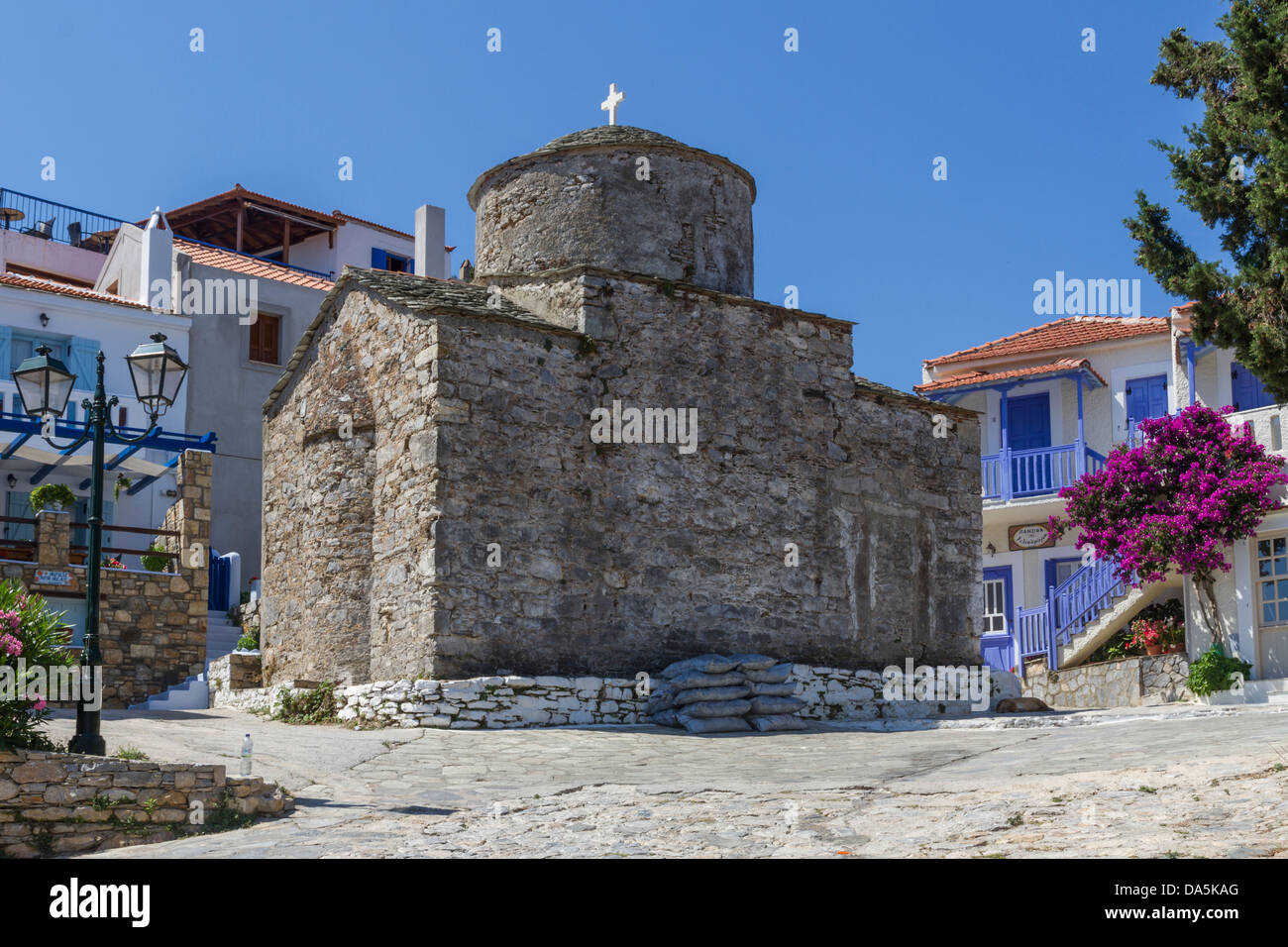 La Grecia, Sporadi, ad Alonissos. Hora, la nascita di Cristo la Chiesa Foto Stock