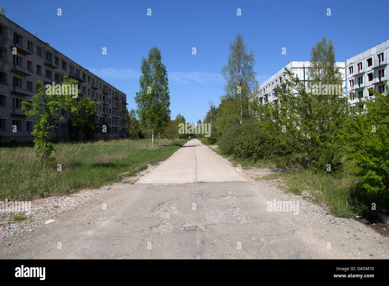 Città abbandonate , l'ex esercito Sovietico base Foto Stock