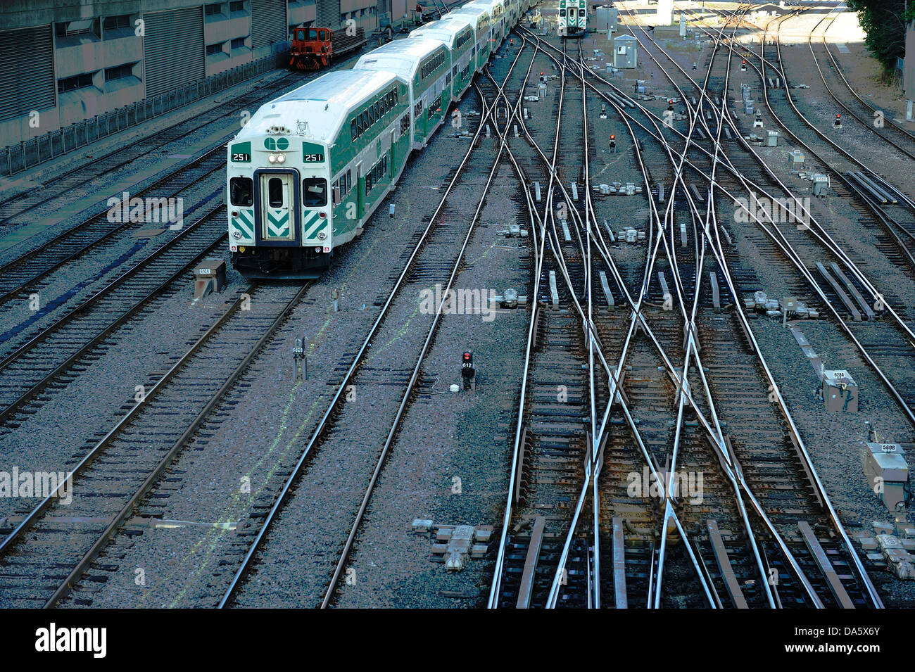 I binari ferroviari, treno, downtown, Ontario, Canada, ferrovia, traffico, Toronto, Foto Stock
