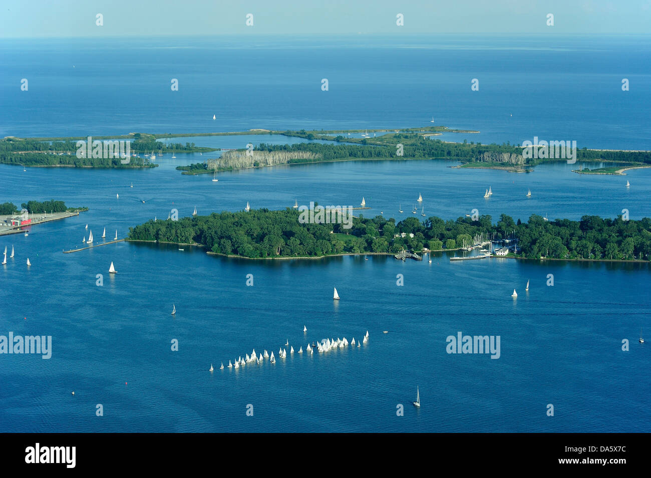 Canada, Grandi Laghi NEGLI STATI UNITI D' AMERICA, Stati Uniti, America, America del nord, Ontario, Toronto Island Park, Viaggi, alberi, antenna Foto Stock