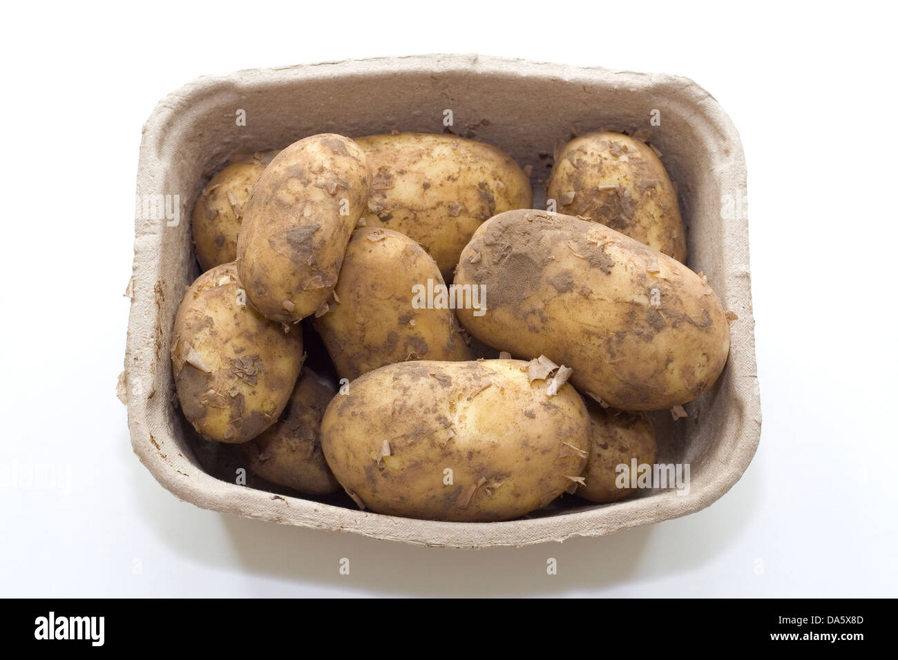 Le patate in una scatola Foto Stock