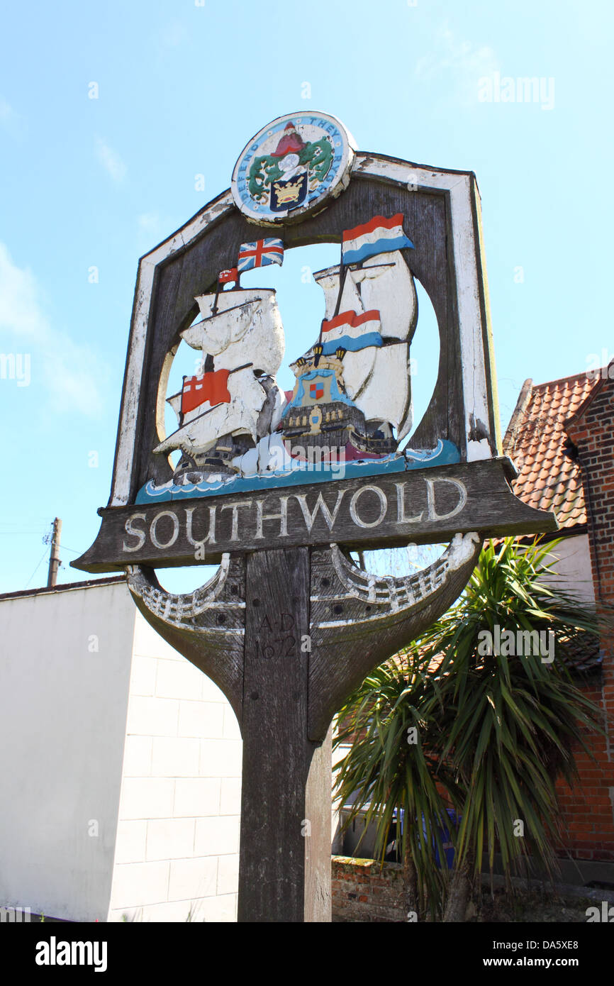 Città accedi Southwold, Suffolk, Inghilterra Foto Stock