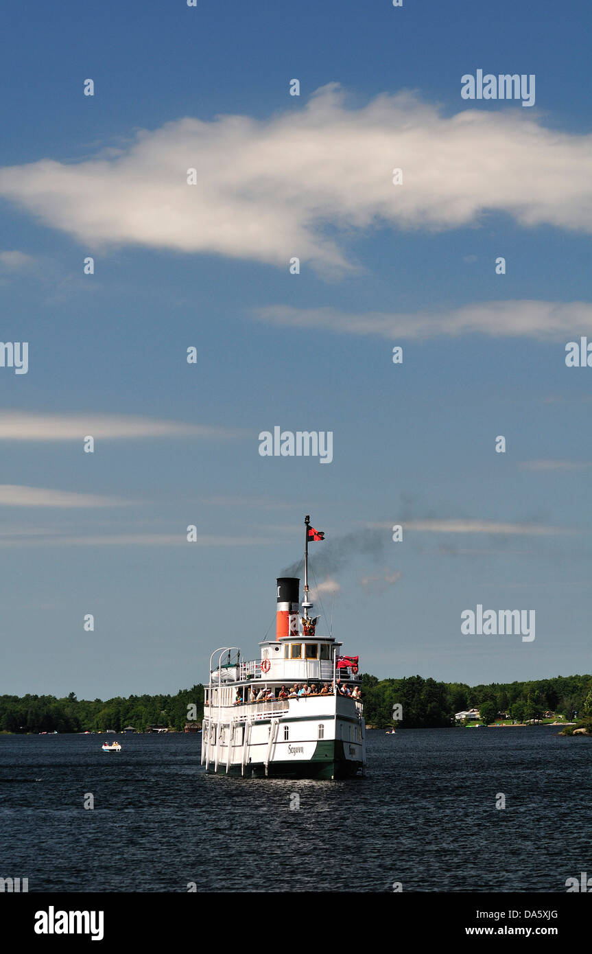 Il lago di Muskoka, lago, distretto, Ontario, Steamboat, barca, Segwun, barca, turismo, turistico, acqua Foto Stock