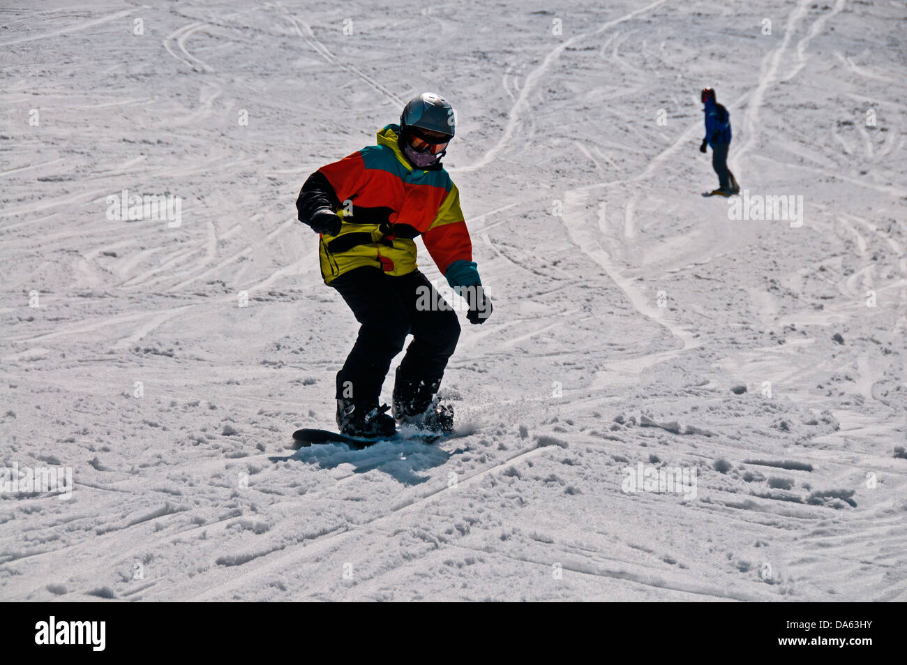 12-anno-vecchio, snow boarder, Söllereck, Oberstdorf, Algovia, Alpi Oberallgäu, Baviera, Germania, Europa, inverno, Foto Stock