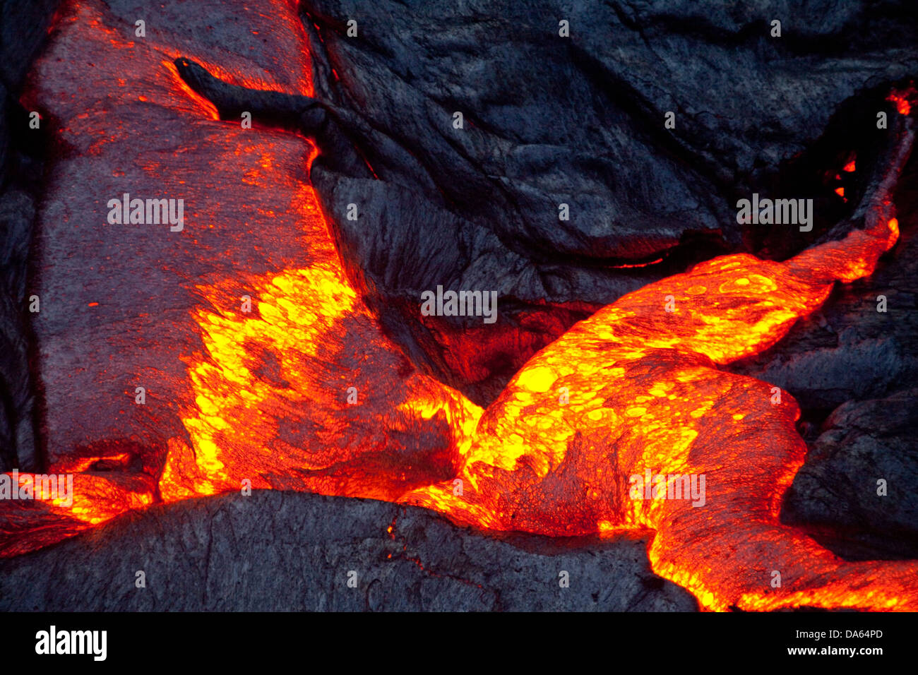 Incandescenza, alimentarsi, lava, eruzione, Ertale, vulcano, volcanical, Africa, montagna, montagne, incendio, natura, Etiopia, Foto Stock