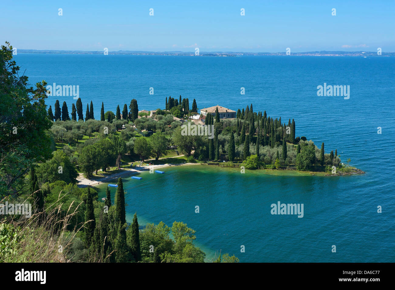 Il lago di Garda, Italia, Europa, il Lago di Garda e Punta San Vigilio, scenario, lago, fuori, diurno, nessuno, deserte Foto Stock