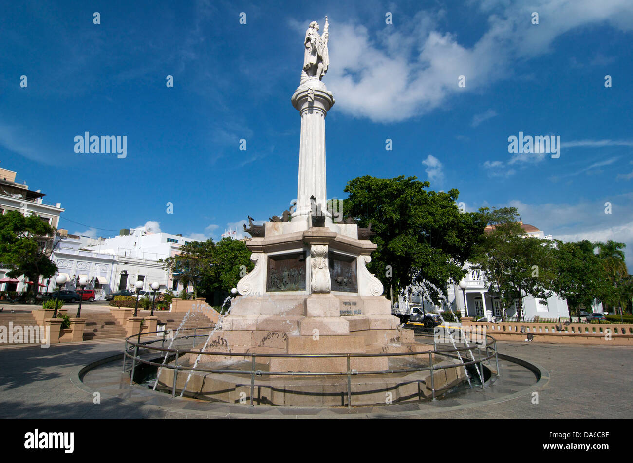 Puerto Rico, Caraibi, Antille Maggiori, Antille, Columbus, Columbus, statua, statue, sculture, figura, figure, storia, hi Foto Stock