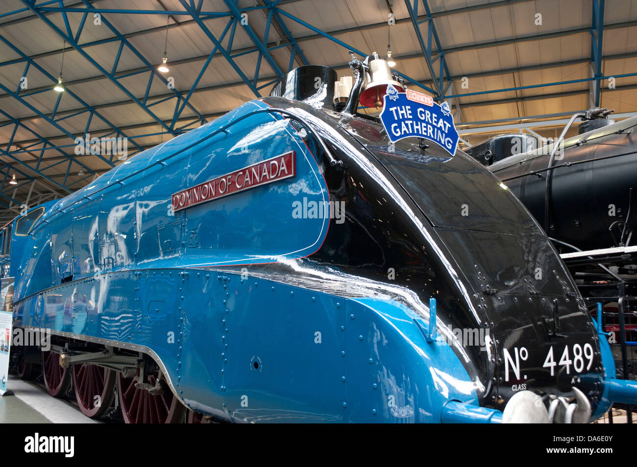 Grande raduno di A4 class locomotive a vapore al National Railway Museum di York Foto Stock