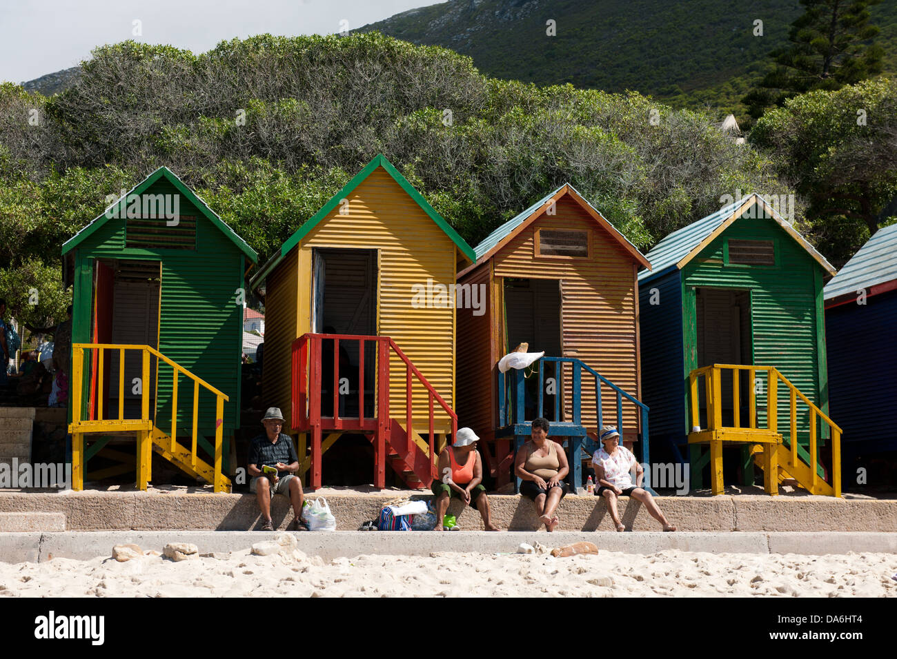 Victorian cabine, St James Beach, Città del Capo, Sud Africa Foto Stock