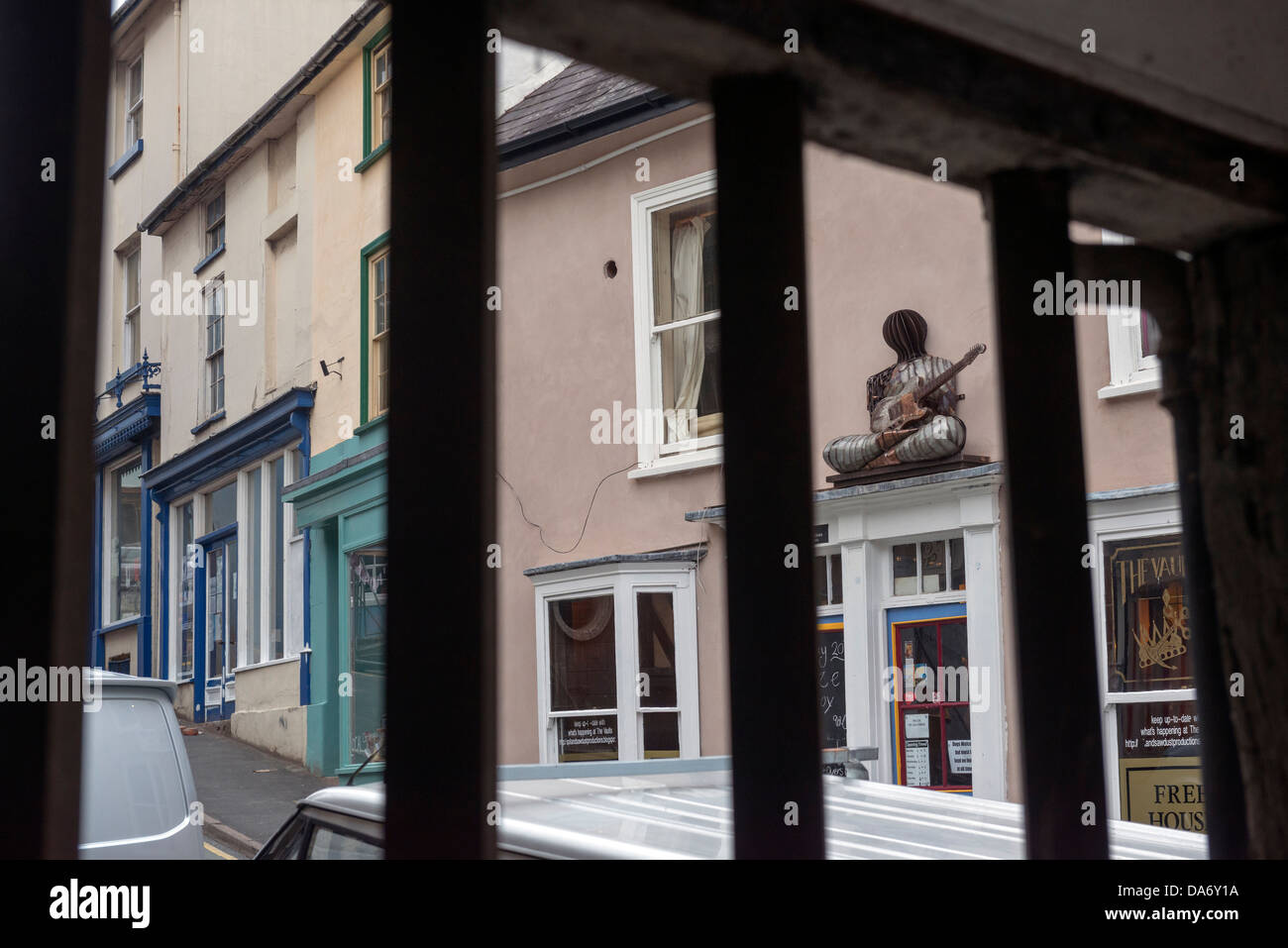 High Street, Castello vescovile, Shropshire, Inghilterra, Regno Unito Foto Stock