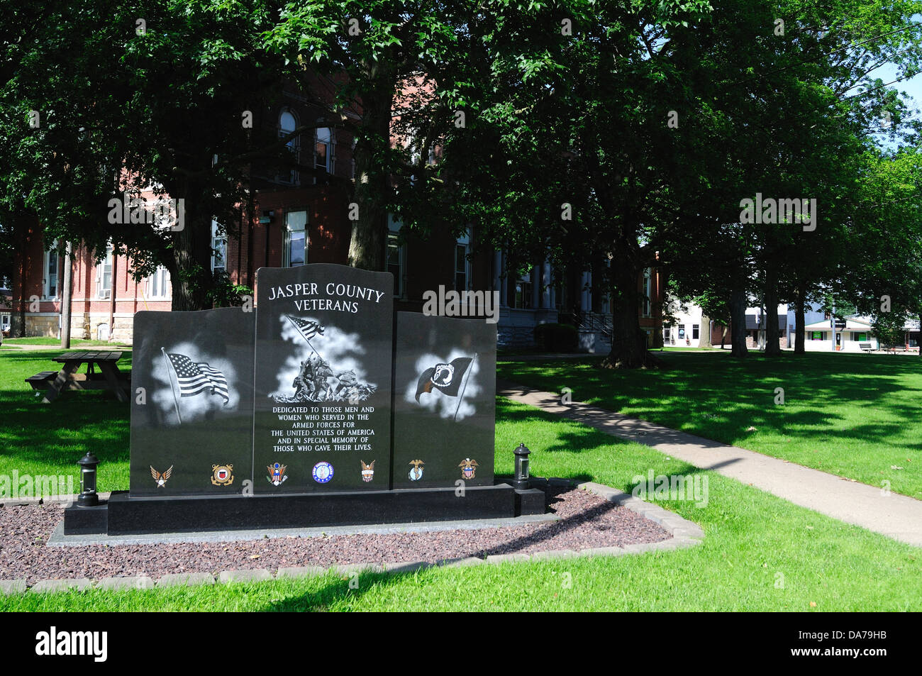 Jasper County Illinois USA, memoriale di guerra i veterani monumento Foto Stock