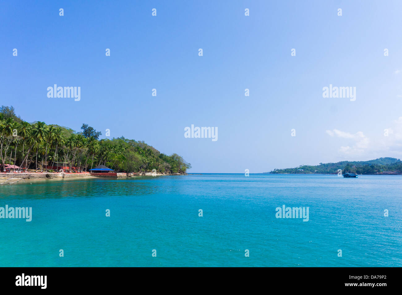 Seascape di Ross Island, Port Blair, Andaman e Nicobar, India Foto Stock