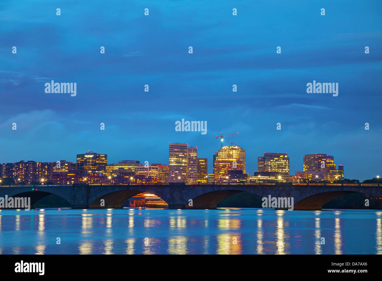 Washington, DC cityscape durante la notte Foto Stock