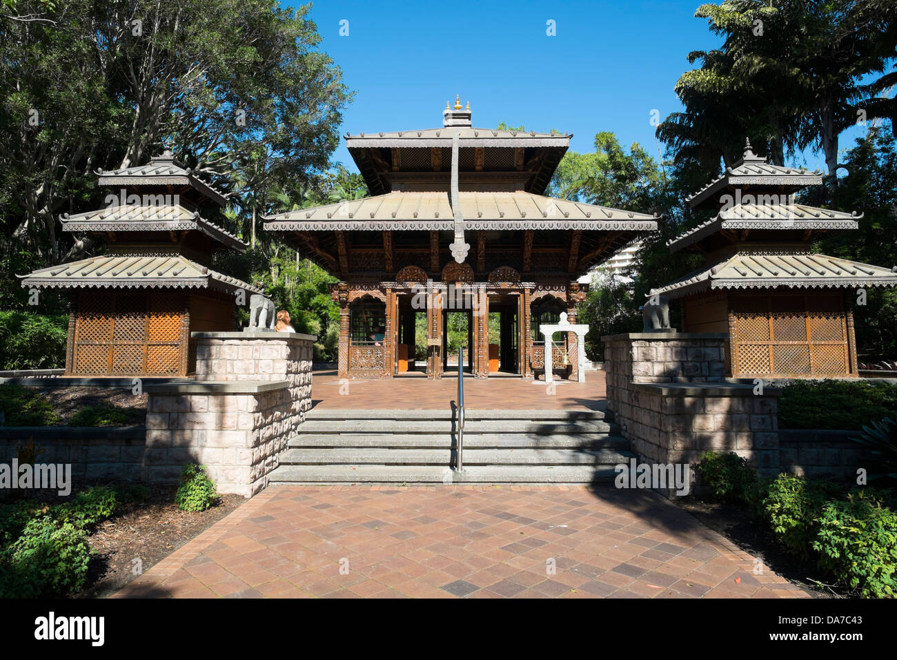 Pace Nepalese Pagoda di Southbank Brisbane Queensland Australia Foto Stock