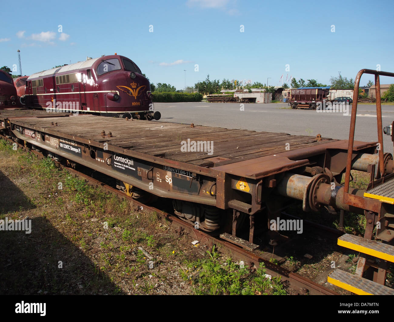 Si tratta di un'immagine di un veicolo ContecRail, identificato dal relativo codice univoco. Fa parte di un sistema utilizzato per monitorare e mantenere le operazioni ferroviarie, garantendo la sicurezza e l'efficienza della rete ferroviaria. Foto Stock