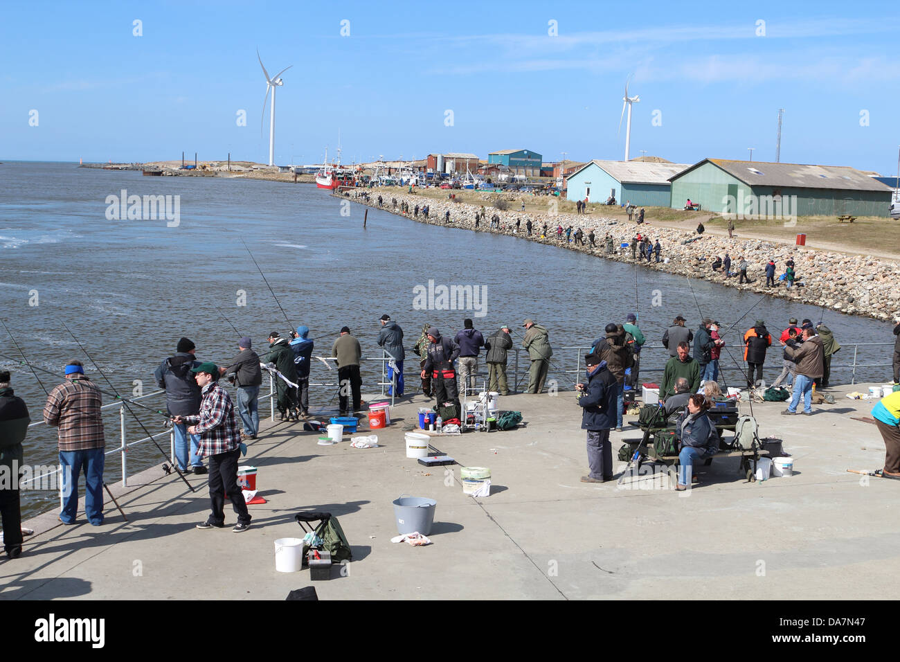 Angling Hvide Sande, Danimarca Foto Stock