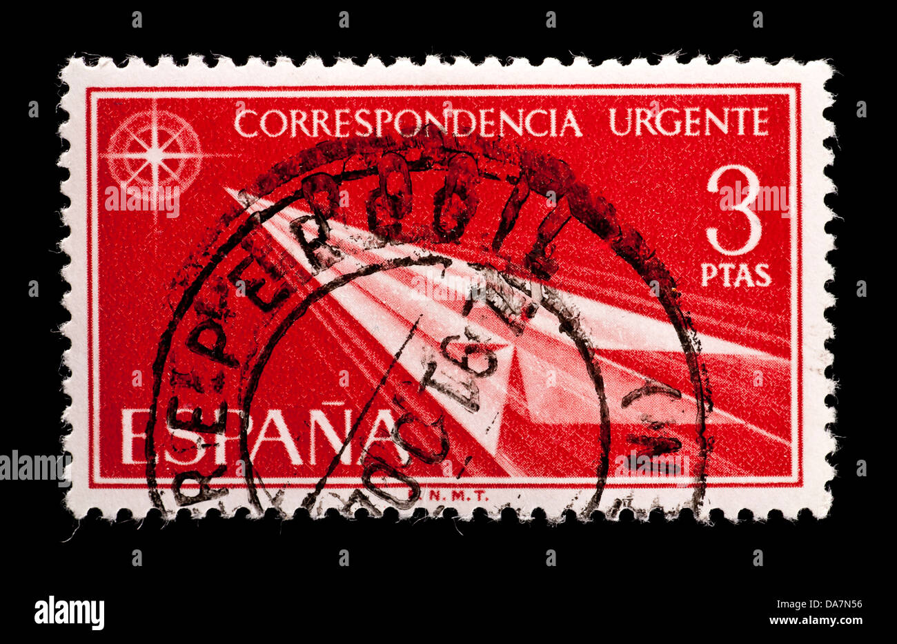 Recapito speciale francobollo dalla Spagna raffigurante il volo Foto Stock