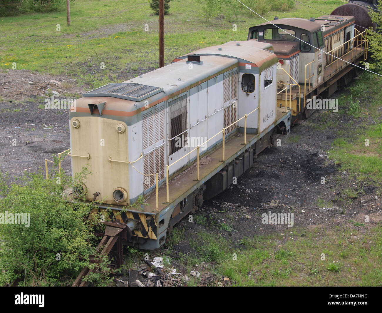 Locomotiva Diesel 662403 e BB41 a Petite-Rosselle Foto Stock