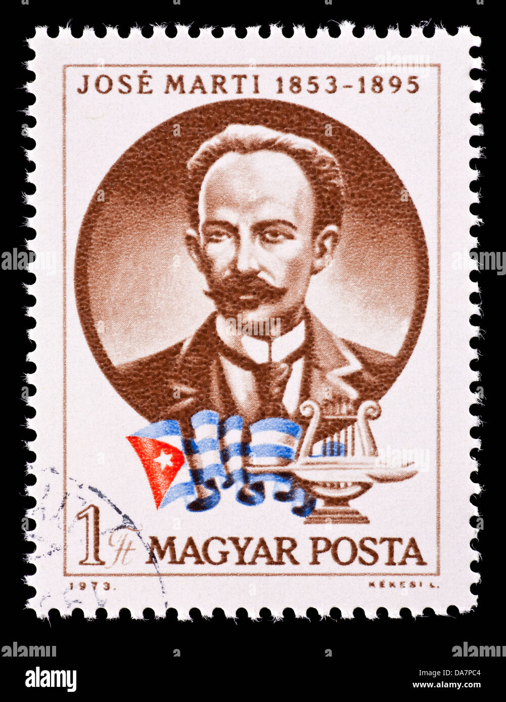 Francobollo da Ungheria raffiguranti Jose Marti (scrittore e poeta) Foto Stock