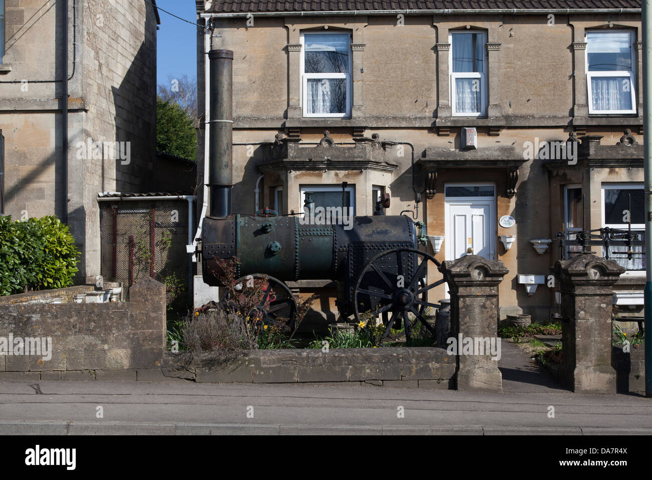 Il vecchio motore a vapore in una casella nel Wiltshire Foto Stock