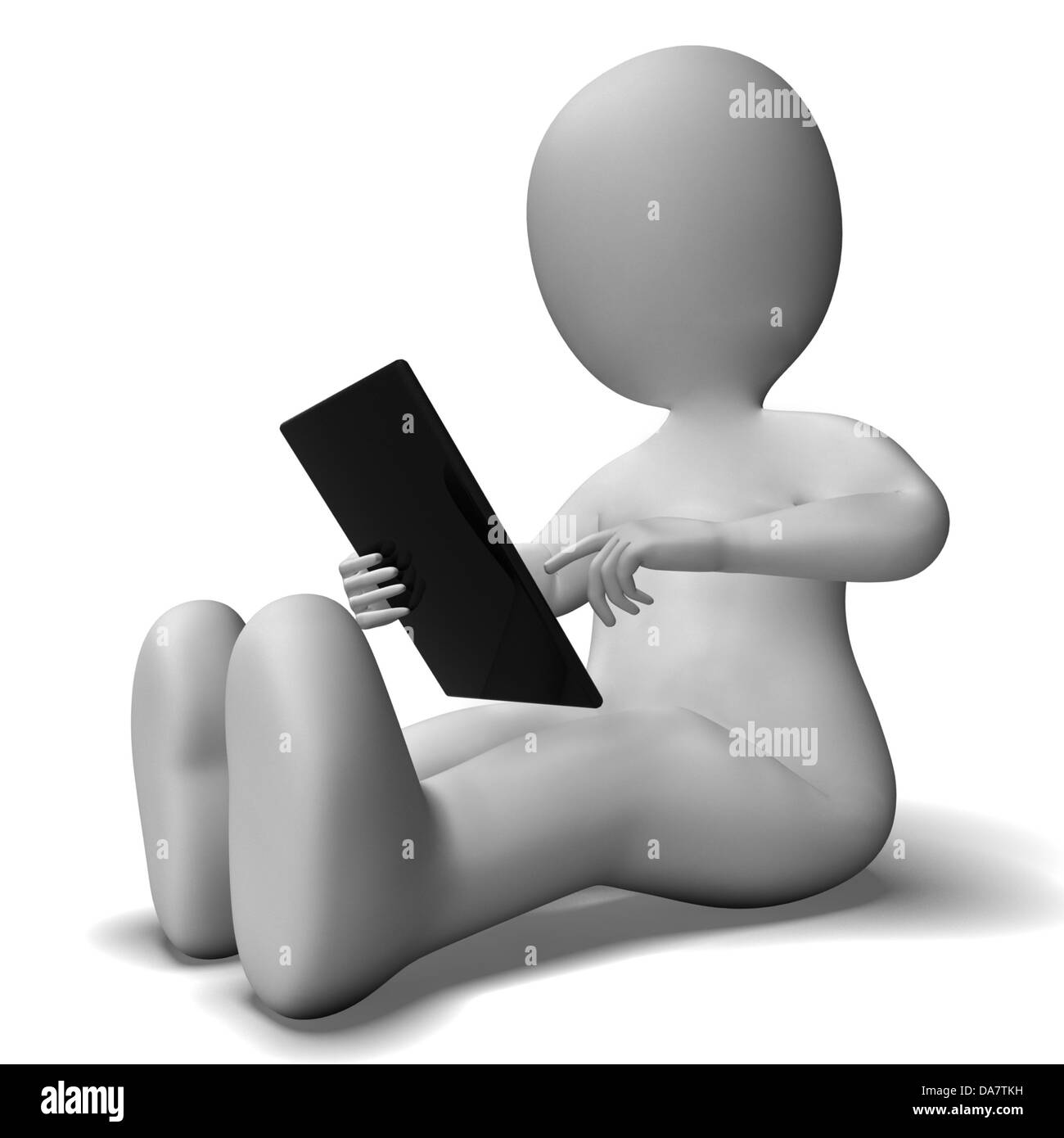 Ipad o Tablet Pc utilizzato da 3d carattere Foto Stock