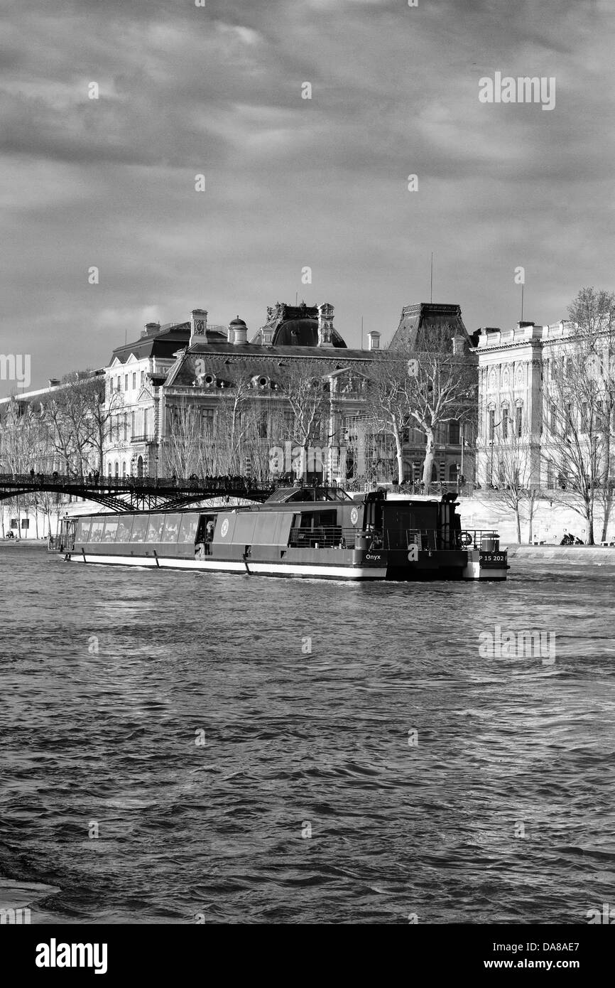 Bateau Mouche, Senna, Parigi, Francia Foto Stock