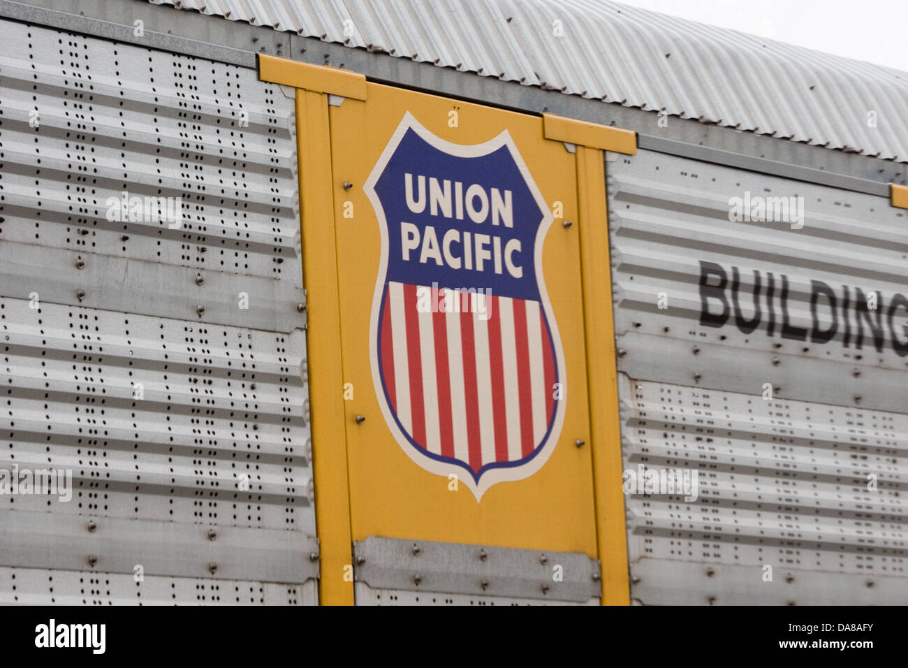 Union Pacific Reailroad LOgo sul nolo auto a Miamisburg Dayton OH USA Foto Stock