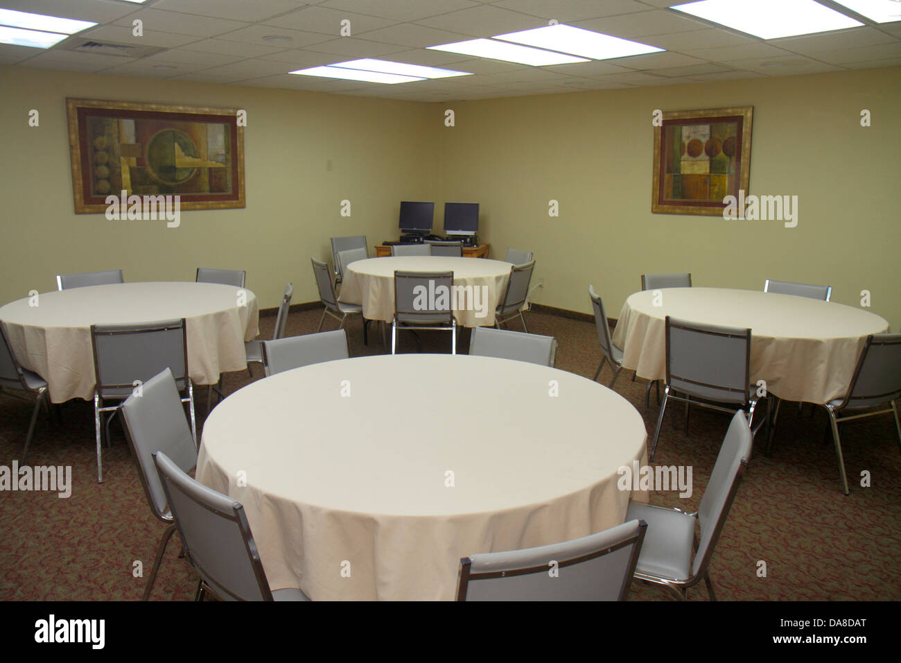 Florida LaBelle,Port la Belle Inn,hotel hotel hotel alloggio motel motel motel,sala riunioni,tavoli,sedie,conferenza,visitatori viaggio turistico viaggio t Foto Stock