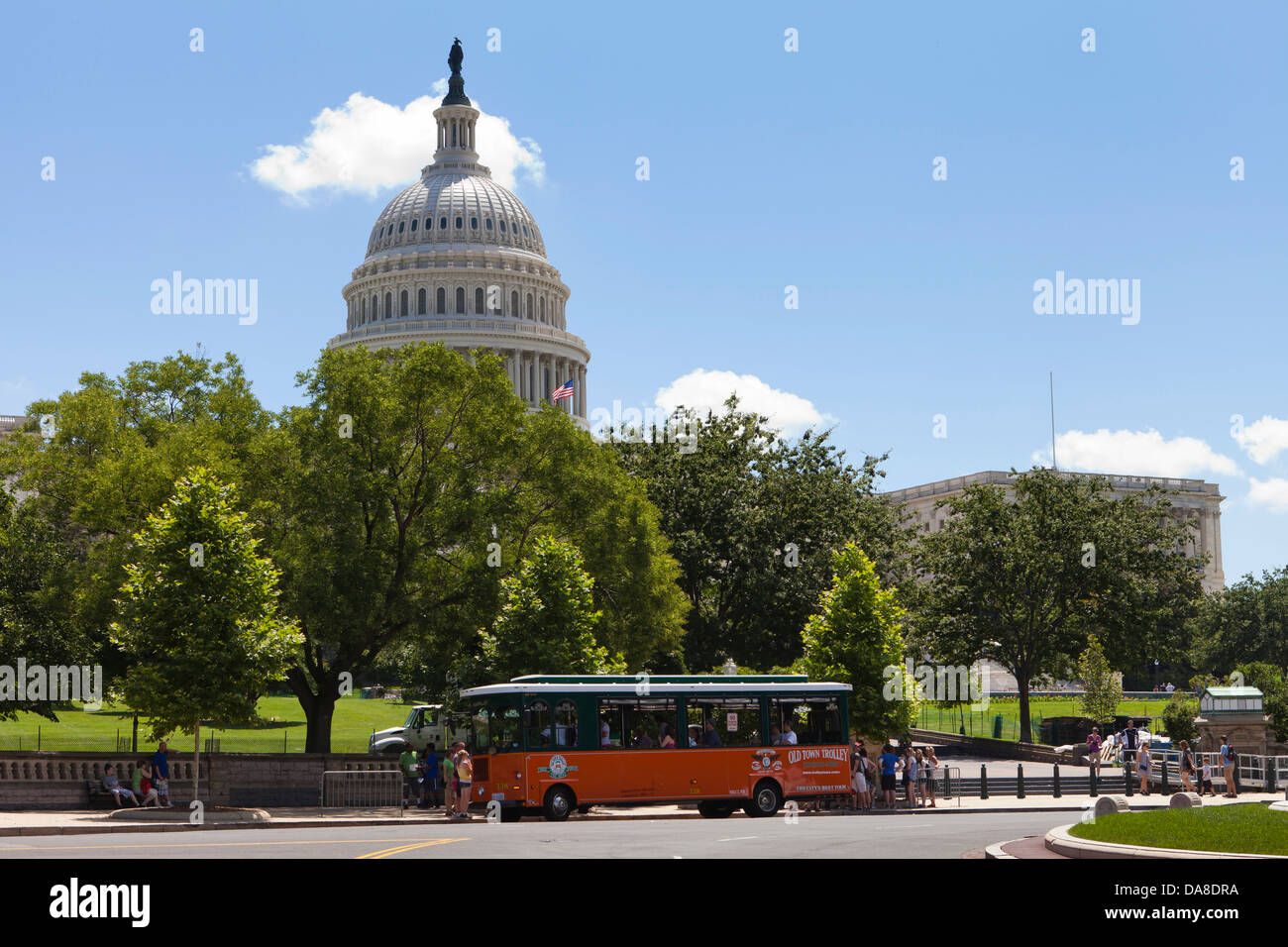 Trolley Tour presso il Campidoglio US edificio - Washington DC, Stati Uniti d'America Foto Stock