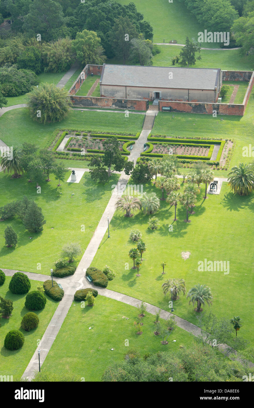Louisiana Baton Rouge. Vista del vecchio arsenale dal punto di osservazione situato al 27° piano del Louisiana State Capitol. Foto Stock