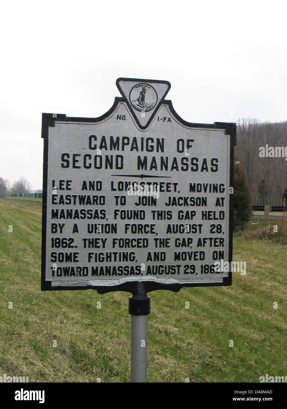 Campagna di seconda MANASSAS Lee e Longstreet, spostando verso est per unirsi a Jackson a Manassas, trovato questo divario detenute da una forza di unione, 28 agosto 1862. Hanno costretto il gap, dopo alcuni combattimenti e si è mosso verso Manassas, Agosto 29, 1862. Conservazione e Sviluppo Commissione, 1928. Foto Stock