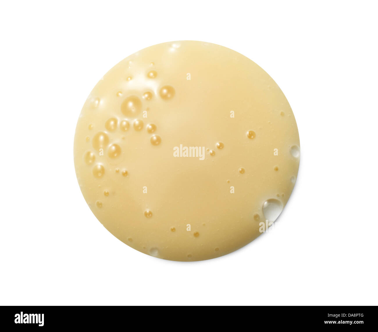 Giallo arancione crema gel olio tagliare su sfondo bianco Foto Stock