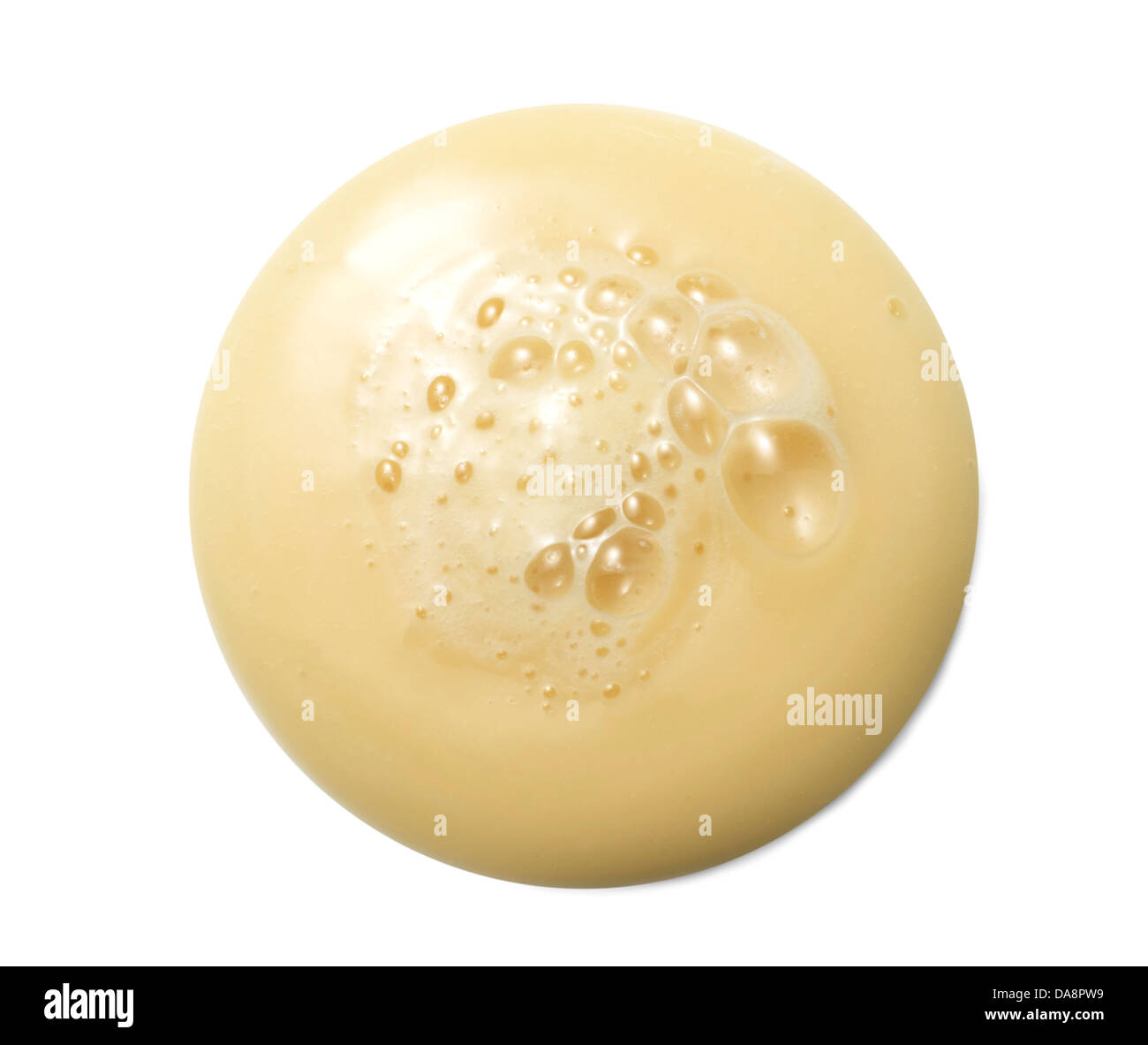 Giallo arancione crema gel olio tagliare su sfondo bianco Foto Stock
